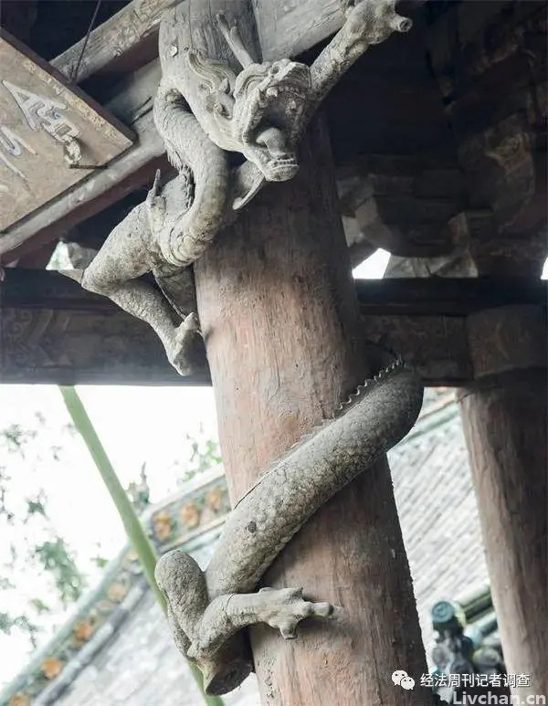 晋祠-中国现存最早的木雕盘龙，仅此一例